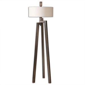 Allora 2-Light Modern Metal Floor Lamp in Antiqued Bronze with Gold