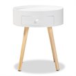 Allora Modern 1-Drawer Wood End Table in White