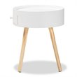 Allora Modern 1-Drawer Wood End Table in White