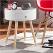 Allora Modern 1-Drawer Wood End Table in White