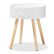 Allora Modern 1-Drawer Wood End Table in White