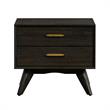 Allora Mid-Century 2 Drawer Nightstand in Brown