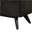 Allora 6-Drawer Modern Wood Dresser with Antique Brass Accents in Brown