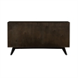 Allora 6-Drawer Modern Wood Dresser with Antique Brass Accents in Brown