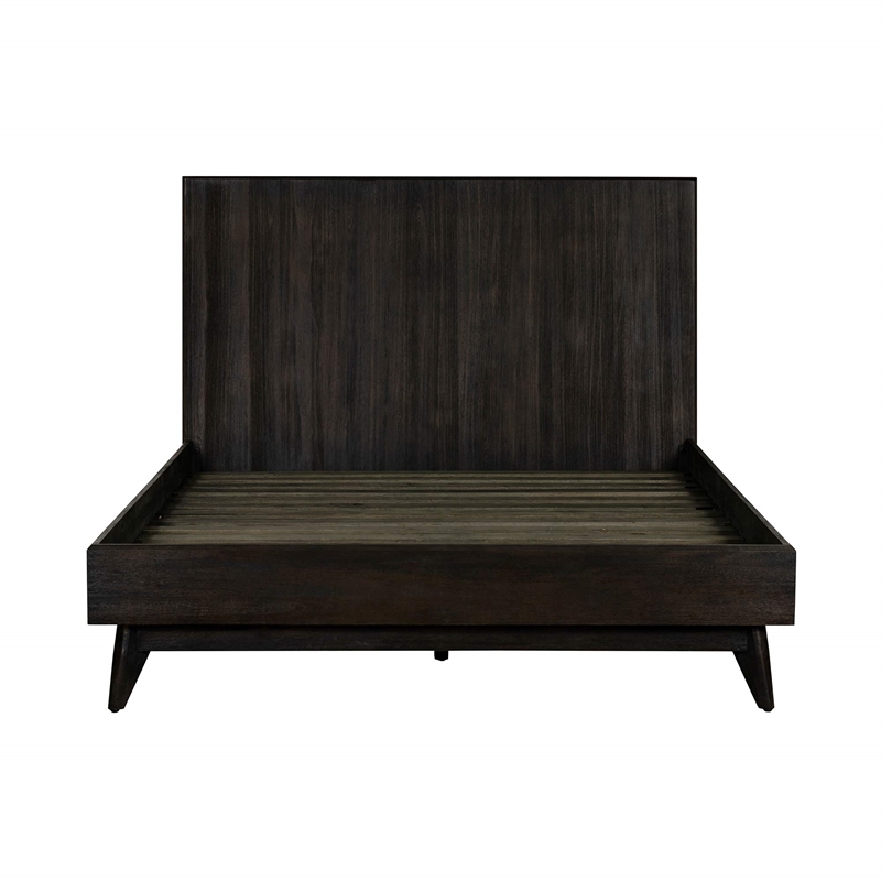 Allora 3-Piece Modern Wood Queen Bedroom Set in Brushed Brown/Gray/Antique Brass
