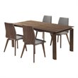 Allora 5-Piece Modern Wood Dining Set w/ Veneer Top in Walnut