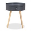Allora Modern 1-Drawer Wood End Table in Gray