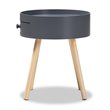 Allora Modern 1-Drawer Wood End Table in Gray