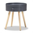 Allora Modern 1-Drawer Wood End Table in Gray