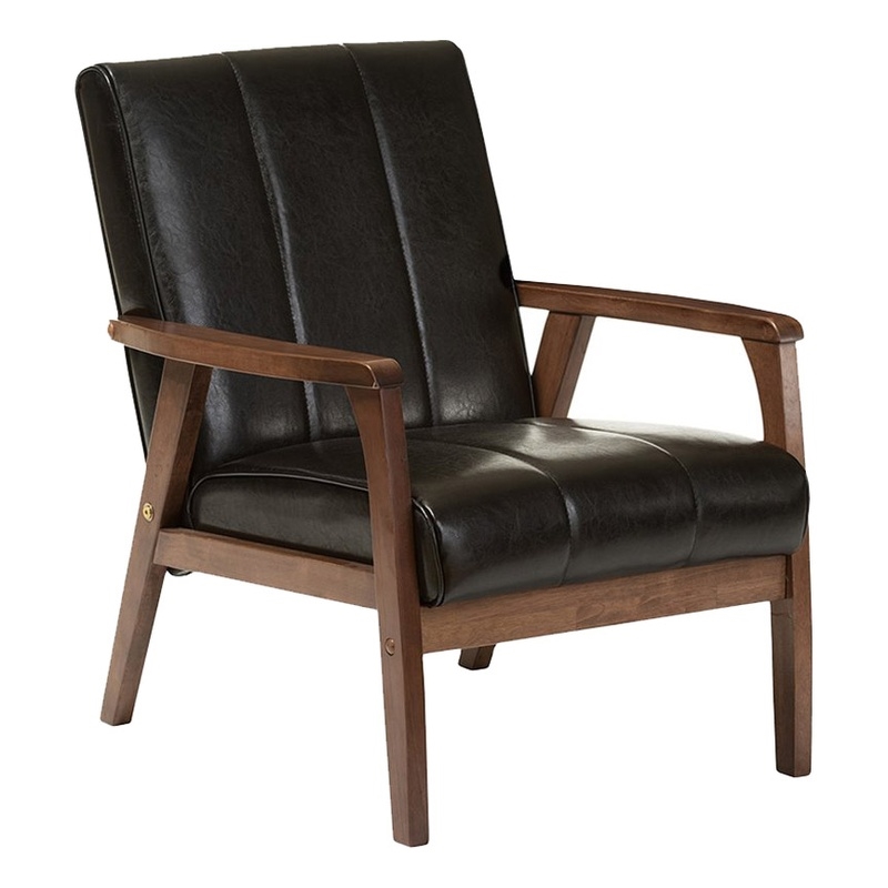 Allora Faux Leather Black Accent Chair Rectangular 31.59