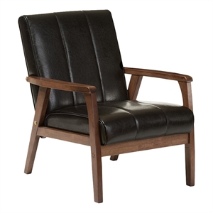 Allora Faux Leather Black Accent Chair Rectangular 31.59&quotH x 25.35&quotW x 29.45&quotD Unassembled
