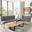 Allora 2 Piece Tufted Wingback Sofa Set in Gray