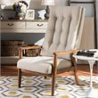 Allora Tufted Accent Chair in Light Beige and Brown