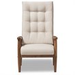 Allora Tufted Accent Chair in Light Beige and Brown
