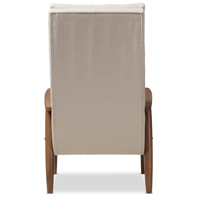 Allora Tufted Accent Chair in Light Beige and Brown