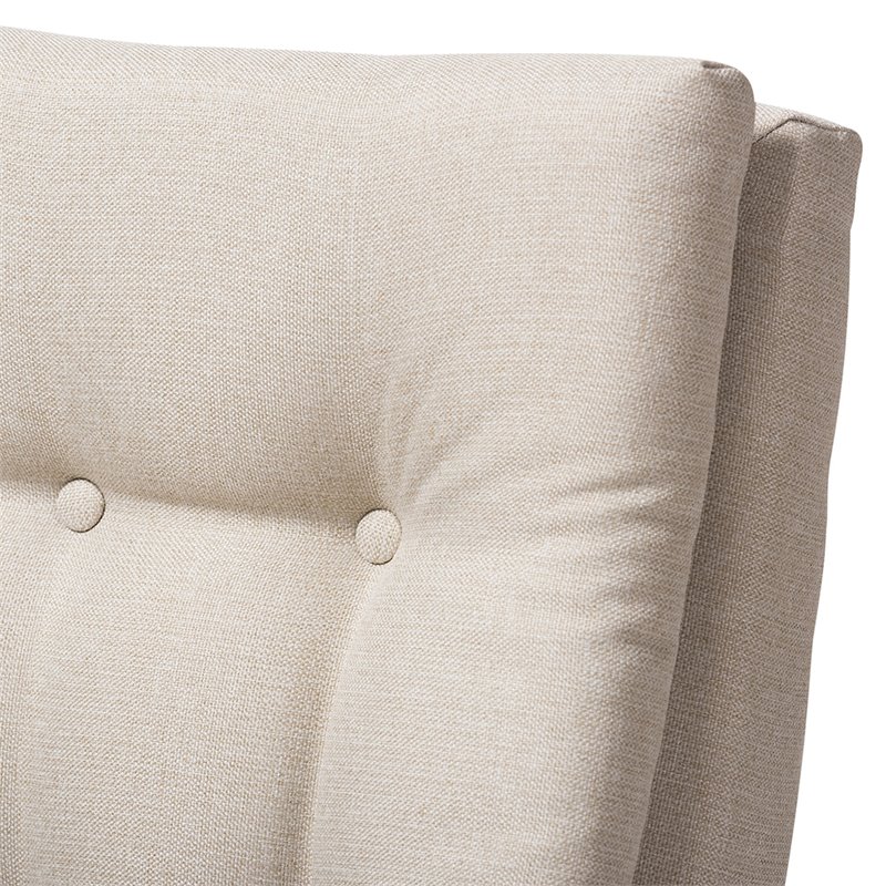 Allora Tufted Accent Chair in Light Beige and Brown