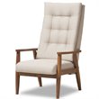 Allora Tufted Accent Chair in Light Beige and Brown