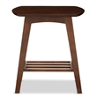 Allora Transitional End Table in Dark Walnut