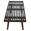 Allora Mid-Century Platform Bench in Dark Walnut