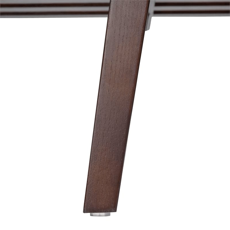 Allora Mid-Century Platform Bench in Dark Walnut