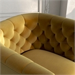 Allora Mid-Century Velvet Upholstered Tufted Back Swivel Chair in Gold Yellow