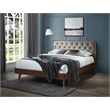 Allora Mid-Century Polyester Fabric Queen Platform Bed in Gray