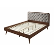 Allora Mid-Century Polyester Fabric Queen Platform Bed in Gray