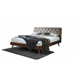 Allora Mid-Century Polyester Fabric Queen Platform Bed in Gray