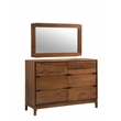 Allora Wood Walnut Dresser Rectangular Mid-Century 33.46