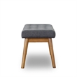 Allora Button-Tufted Fabric Upholstered Bench in Seaside Gray