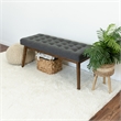Allora Button-Tufted Fabric Upholstered Bench in Seaside Gray