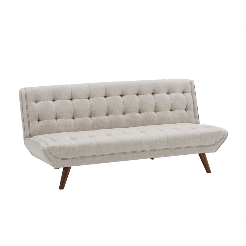 Allora Mid Century Modern Tufted Sofa Bed in Beige
