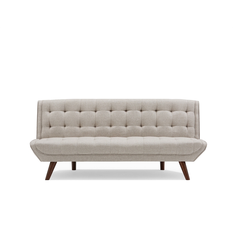 Allora Mid Century Modern Tufted Sofa Bed in Beige