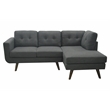 Allora Mid-Century Polyester Fabric Sectional in Charcoal Gray