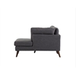 Allora Mid-Century Polyester Fabric Sectional in Charcoal Gray