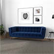 Allora Mid-Century Velvet Tufted Living Room Sofa in Navy Blue