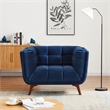 Allora Mid-Century Modern Velvet Upholstered Armchair in Blue