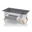 Allora Mid-Century Glass Coffee Table in Gray