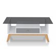 Allora Mid-Century Glass Coffee Table in Gray