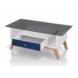 Allora Mid-Century Glass Coffee Table in Navy