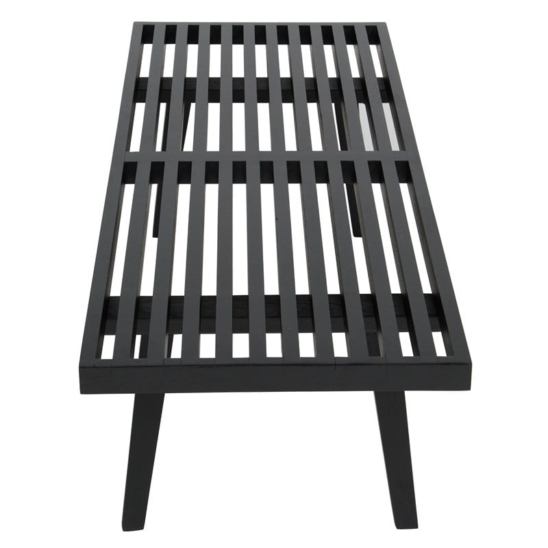 Allora Mid-Century Platform 4' Bench in Black