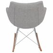 Allora Mid-Century Twill Fabric Eiffel Base Rocking Chair in Gray
