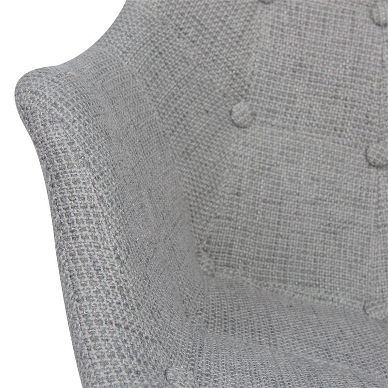 Allora Mid-Century Twill Fabric Eiffel Base Rocking Chair in Gray