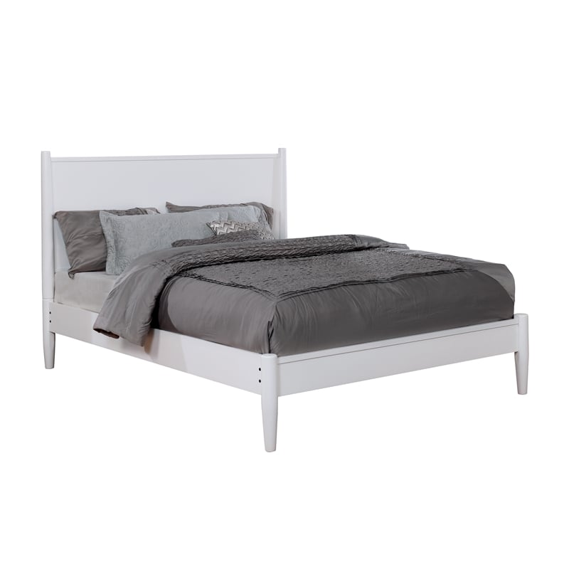 Allora 4pc Wood Bedroom Set - Cal King+Nightstand+Dresser+Mirror in White