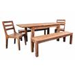 Allora Mid-Century Modern Sheesham Wood Dining Bench in Brown