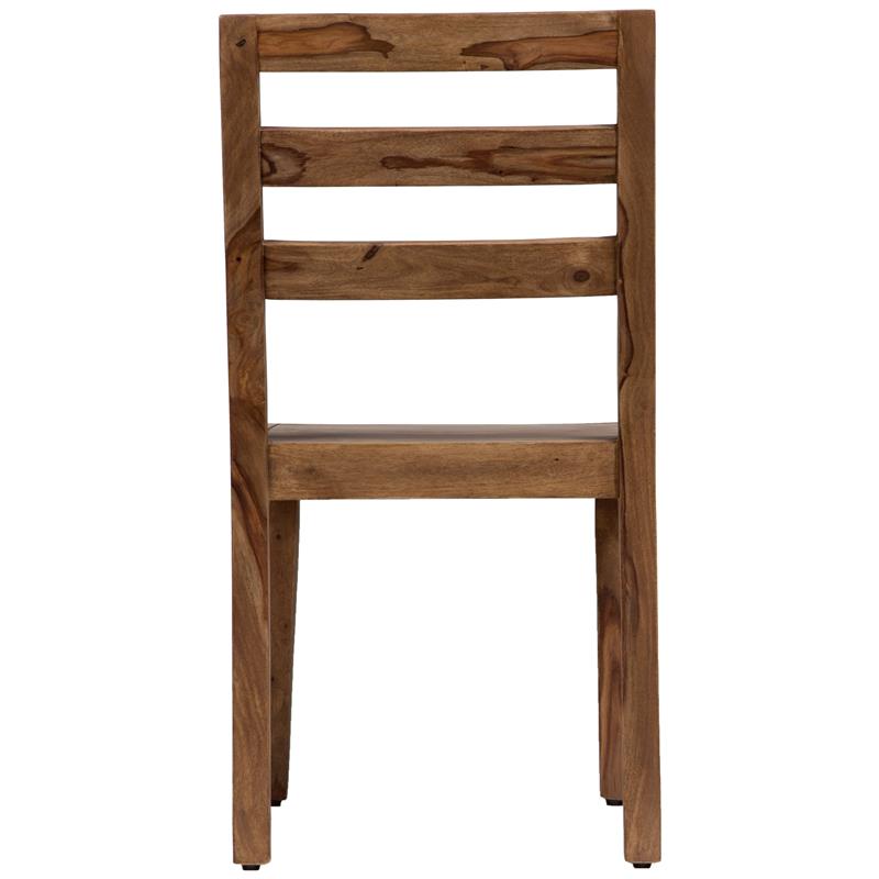 Allora Mid-Century Modern Sheesham Wood Dining Chair in Brown (Set of 2)
