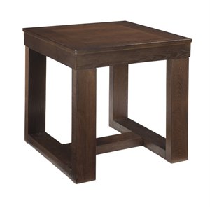 Allora Square End Table in Dark Brown