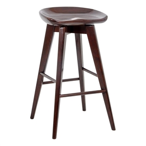 Allora 31&quot Hardwood Swivel Bar Stool with Flared Legs in Cappuccino