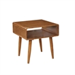 Allora Zebrano Wood Rich Walnut Coffee Table Set Rectangular Contemporary Assembly Required
