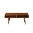 Allora Zebrano Wood Rich Walnut Coffee Table Set Rectangular Contemporary Assembly Required